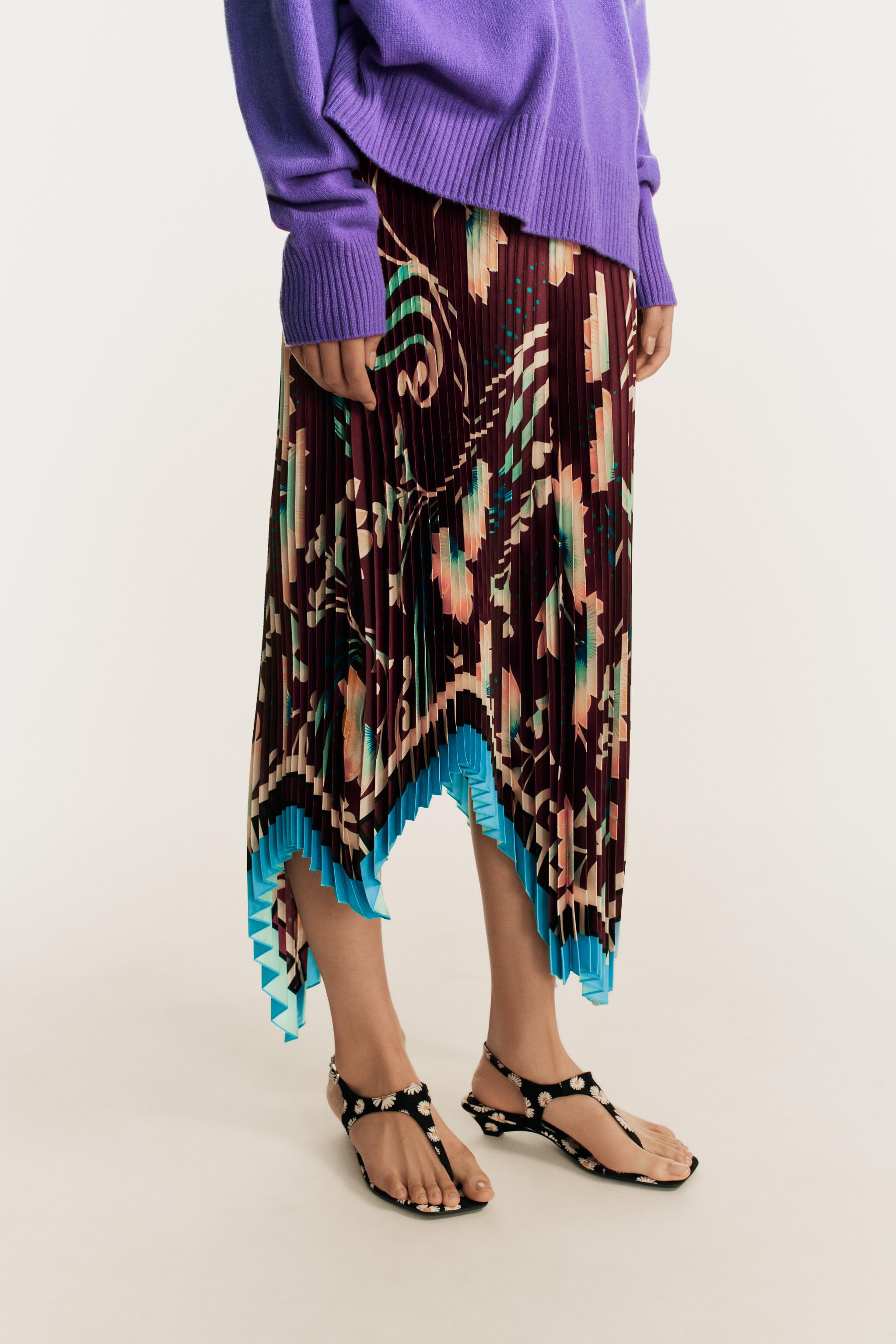 LIMITED EDITION PRINTED PLEATED MIDI SKIRT